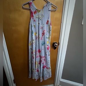 Rachel Roy baby blue floral flowy midi dress